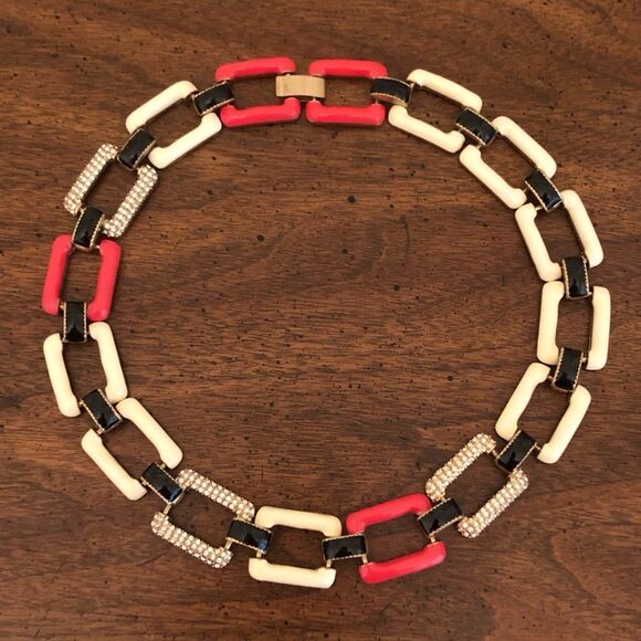 J.Crew | Chunky Enamel Link Collar Necklace | 20” Length - Picture 1 of 4